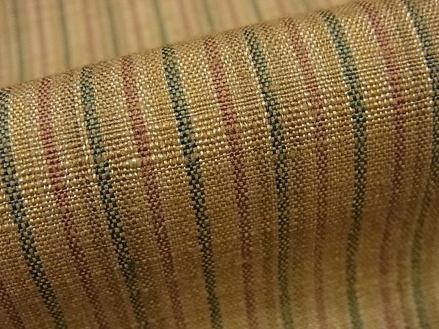 平和屋本店▽超希少　銀座こうげい　 織物師・田島隆夫　紬　単衣　縞　たとう紙付き　逸品3s5644