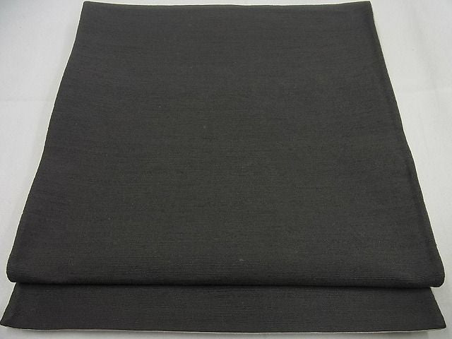 平和屋本店●希少 銀座こうげい 九寸名古屋帯 紫根染 立涌文 両面 京袋帯 紬地 黒緑地 亜麻色地 ２本まとめ たとう紙付 3s5655