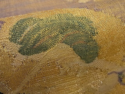 平和屋本店●希少　銀座こうげい　太鼓柄袋帯　紬織　花菱柄　金銀うるし入り　たとう紙付き　逸品3s5660