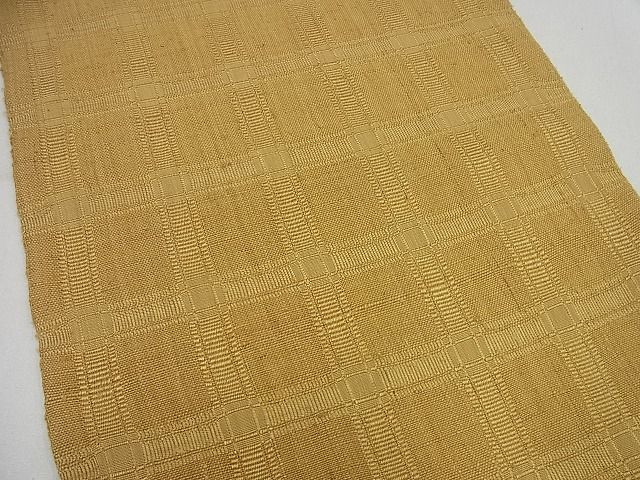 平和屋本店●希少　染色作家　柳悦博　銀座こうげい　名古屋帯　格子柄 ２本まとめ売り 金茶　焦げ茶　たとう紙付 未使用3s5667