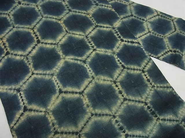 平和屋本店＊希少 夏物 染色家・片野元彦 銀座こうげい 九寸名古屋帯 亀甲柄 ２本まとめ売り 麻 正絹 たとう紙付3s5666
