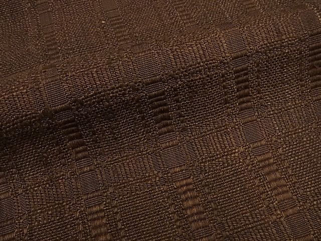 平和屋本店●希少　染色作家　柳悦博　銀座こうげい　名古屋帯　格子柄 ２本まとめ売り 金茶　焦げ茶　たとう紙付 未使用3s5667