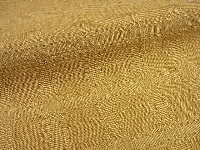 平和屋本店●希少　染色作家　柳悦博　銀座こうげい　名古屋帯　格子柄 ２本まとめ売り 金茶　焦げ茶　たとう紙付 未使用3s5667