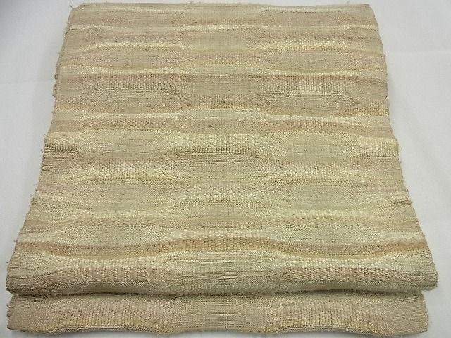 平和屋本店■超希少　大島郁　銀座こうげい　ロートン織　開き名古屋帯　横段文　たとう紙付き　逸品3s5670 平和屋本店○超希少 大島郁 銀座こうげい ロートン織 開き名古屋