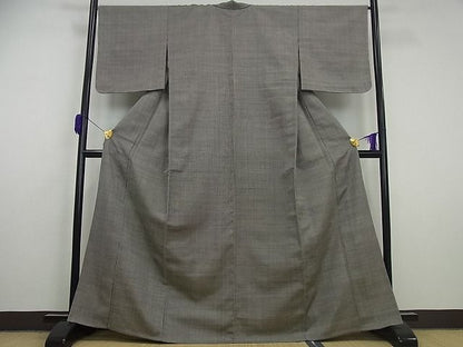 平和屋本店▽極上　伊兵衛織　工芸手織　単衣　縞　逸品　未使用3s5671