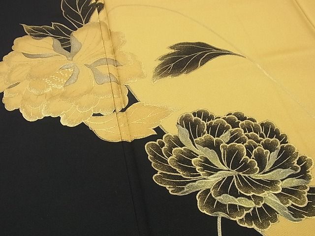 平和屋本店●極上　ジャパンオートクチュール　渡辺雪三郎　訪問着　牡丹　金彩　パールトーン加工　逸品3s5723