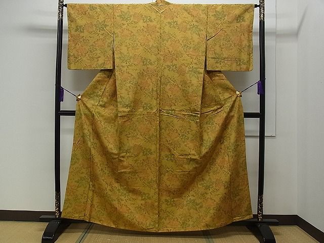 平和屋着物■上質な紬　舞葉文　逸品　kb3172