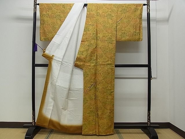 平和屋着物■上質な紬　舞葉文　逸品　kb3172