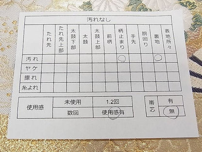 平和屋着物■六通柄袋帯　唐織　道長檜扇重　逸品　dx0293