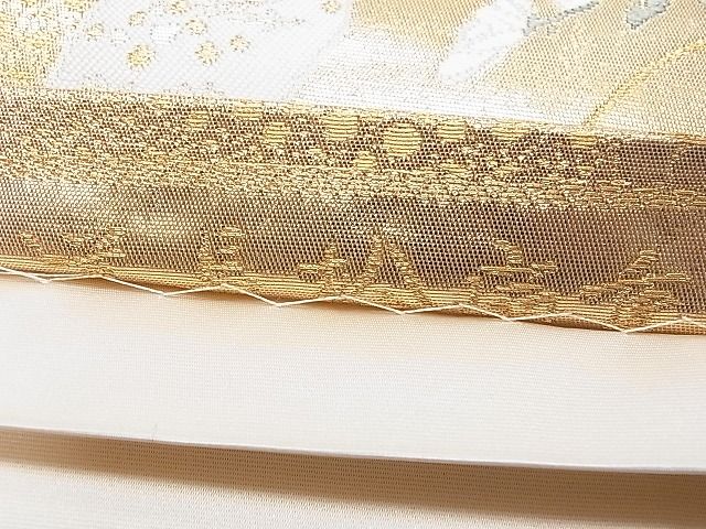 平和屋着物■六通柄袋帯　唐織　道長檜扇重　逸品　dx0293