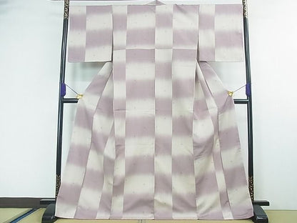 平和屋本店●極上 京都・西陣 織元ブランド 秦流舎 お召 破陣楽 市松文様 証紙付き 逸品 未使用 4kh2089