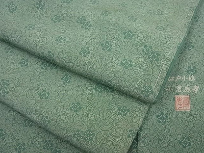 平和屋本店■極上　人間国宝　小宮康孝　江戸小紋　梅唐草文　逸品　未使用4s132