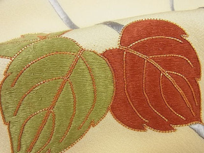 平和屋本店●最高級 訪問着 駒刺繍 手刺繍 砥粉色地 桐 金彩 逸品4s133