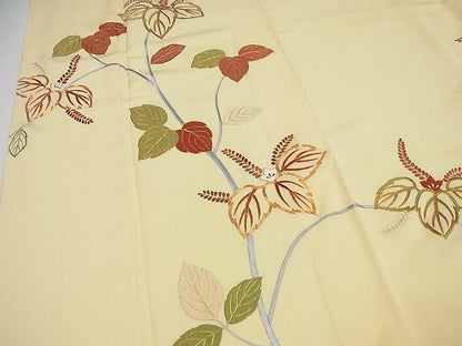 平和屋本店●最高級 訪問着 駒刺繍 手刺繍 砥粉色地 桐 金彩 逸品4s133