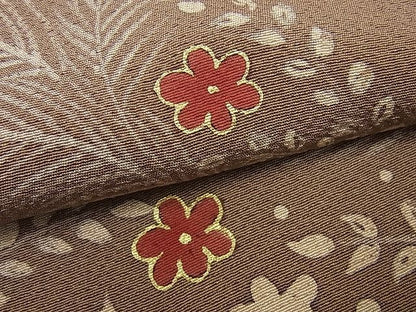 平和屋本店●超希少　品川恭子　訪問着　銀煤竹色地　草花文　金彩　逸品4s150.