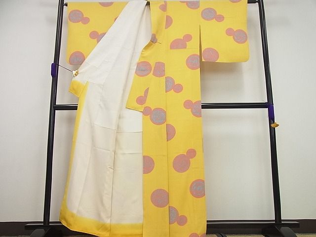 平和屋本店●極上　人間国宝　小宮康孝　江戸小紋　鮫小紋柄　動物草花文　逸品4s152