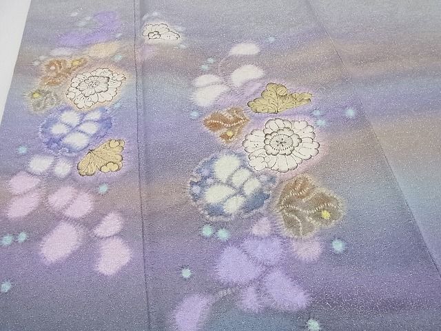 平和屋本店■極上　二代目　久保田一竹　幻の辻が花　訪問着　金通し地　反端付き　逸品4s157
