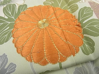 平和屋本店■極上　創業460年・千總　訪問着　駒刺繍　竹垣花文　パールトーン加工　逸品4s161