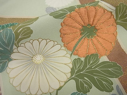 平和屋本店■極上　創業460年・千總　訪問着　駒刺繍　竹垣花文　パールトーン加工　逸品4s161