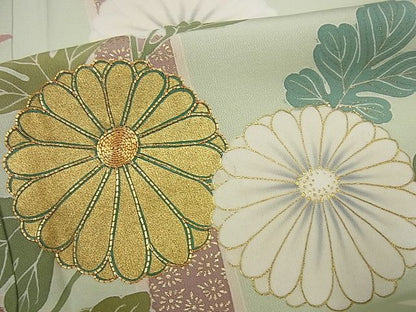 平和屋本店■極上　創業460年・千總　訪問着　駒刺繍　竹垣花文　パールトーン加工　逸品4s161