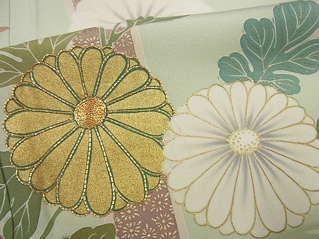 平和屋本店■極上　創業460年・千總　訪問着　駒刺繍　竹垣花文　パールトーン加工　逸品4s161