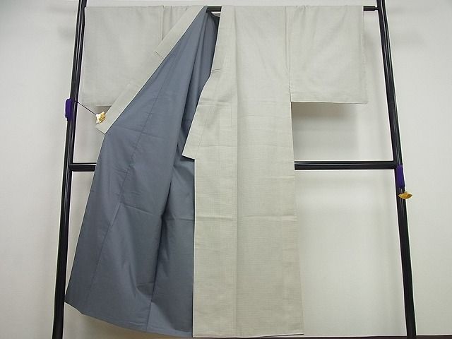 平和屋本店●極上 男性 お召 アンサンブル １００亀甲 逸品 未使用4s173