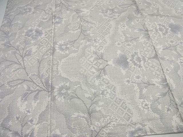 平和屋本店●極上　本場大島紬　白大島紬の巨匠　桑原織物伝統工芸作家　二代目　桑原啓之介　待宵草　証紙付き　逸品4s180