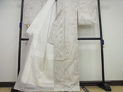 平和屋本店●極上　本場大島紬　白大島紬の巨匠　桑原織物伝統工芸作家　二代目　桑原啓之介　待宵草　証紙付き　逸品4s180