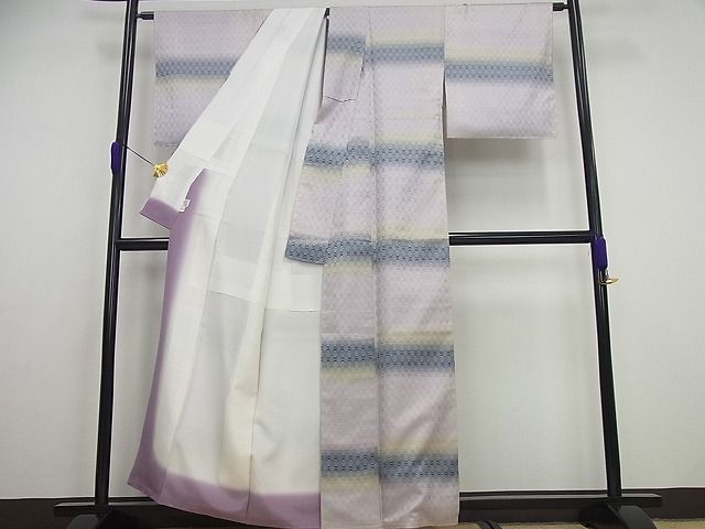 平和屋本店●極上 藍香房 花織 紬 逸品 未使用4s185