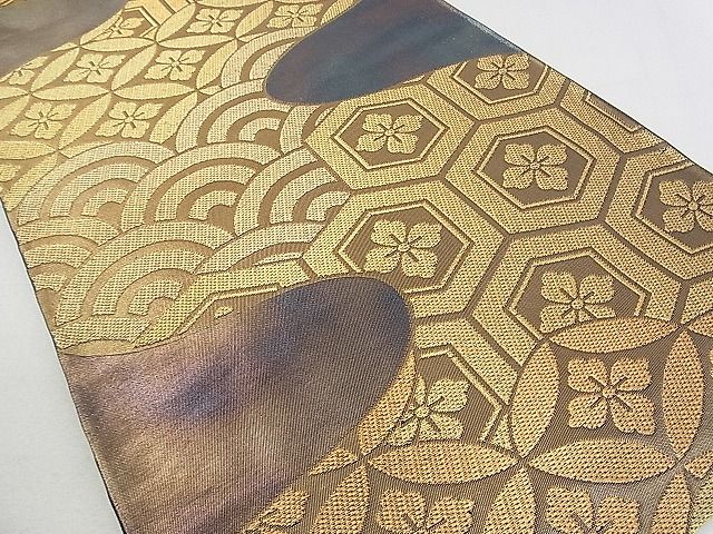 平和屋着物■西陣 六通柄袋帯 流水吉祥文 金糸 引箔 逸品 ud3325