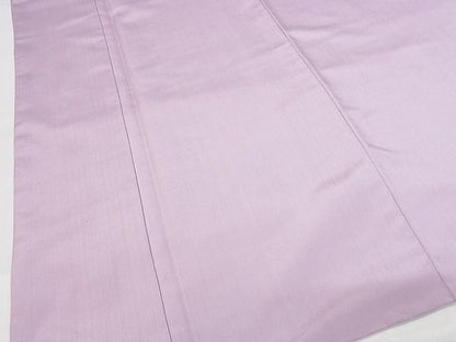 平和屋本店■希少　芝崎重一　座操手引糸　ロックウッド染　無地　淡紅藤色　ロング　着丈171cm　裄丈68cm　正絹　逸品　KAAA1802kk5