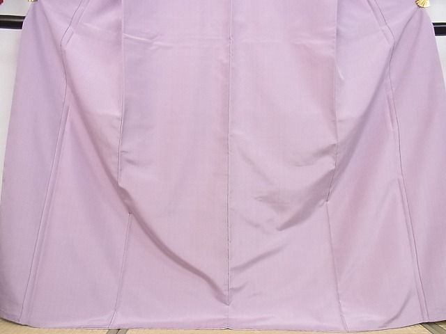 平和屋本店■希少　芝崎重一　座操手引糸　ロックウッド染　無地　淡紅藤色　ロング　着丈171cm　裄丈68cm　正絹　逸品　KAAA1802kk5
