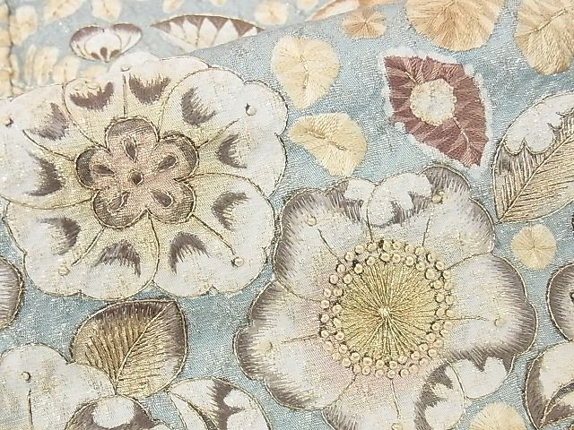平和屋本店●最高級 振袖・長襦袢セット 総刺繍 辻が花 金通し地 着丈160.5cm 裄丈64cm 正絹 逸品 4kk0004