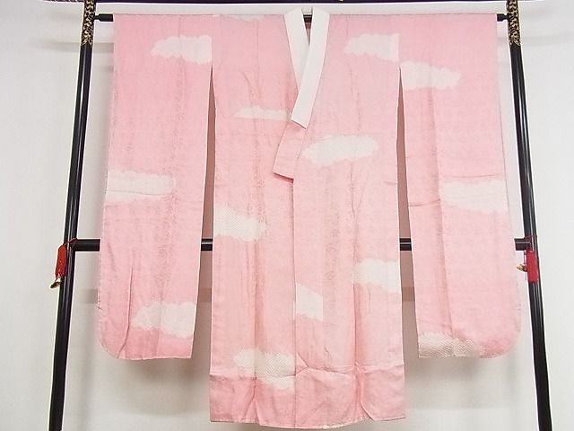 平和屋本店●最高級 振袖・長襦袢セット 総刺繍 辻が花 金通し地 着丈160.5cm 裄丈64cm 正絹 逸品 4kk0004