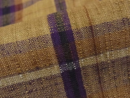 平和屋本店●極上　浦野理一　経節紬　アンサンブル　格子　着丈163cm　裄丈67.5cm　正絹　逸品　4kk0007
