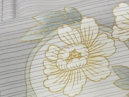 平和屋本店■極上 夏物 ジャパンオートクチュール 渡辺雪三郎 訪問着 絽 花唐草文 金彩 着丈162.5cm 裄丈68.5cm 正絹 逸品 4kk0116