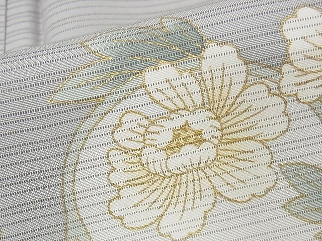 平和屋本店■極上 夏物 ジャパンオートクチュール 渡辺雪三郎 訪問着 絽 花唐草文 金彩 着丈162.5cm 裄丈68.5cm 正絹 逸品 4kk0116
