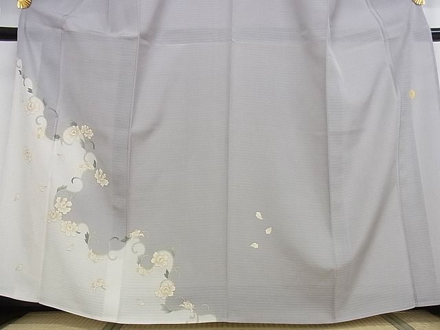 平和屋本店■極上 夏物 ジャパンオートクチュール 渡辺雪三郎 訪問着 絽 花唐草文 金彩 着丈162.5cm 裄丈68.5cm 正絹 逸品 4kk0116