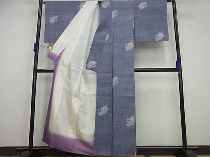 平和屋本店■極上　本場結城紬　重要無形文化財　100亀甲　奥順謹製　もろ入り　変り地小花模様　証紙付き　逸品3s5711