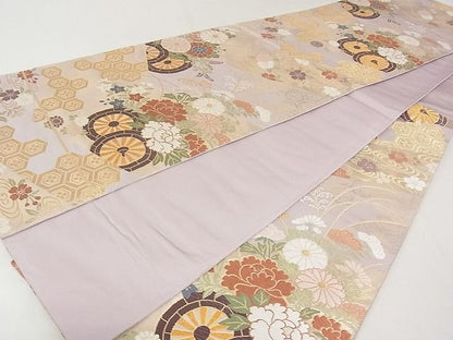 平和屋着物■六通柄袋帯 唐織 織文錦 花車文 金糸 逸品 rt3319