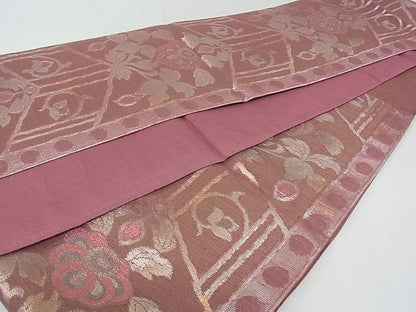 平和屋着物■六通柄袋帯 洋花唐草文 金糸 逸品 rt3326