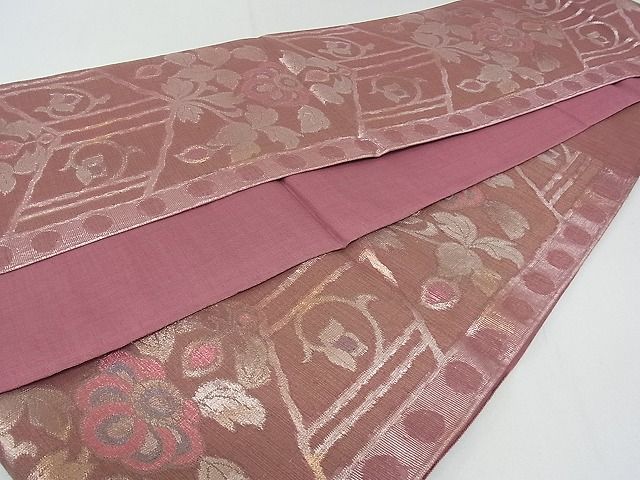 平和屋着物■六通柄袋帯 洋花唐草文 金糸 逸品 rt3326