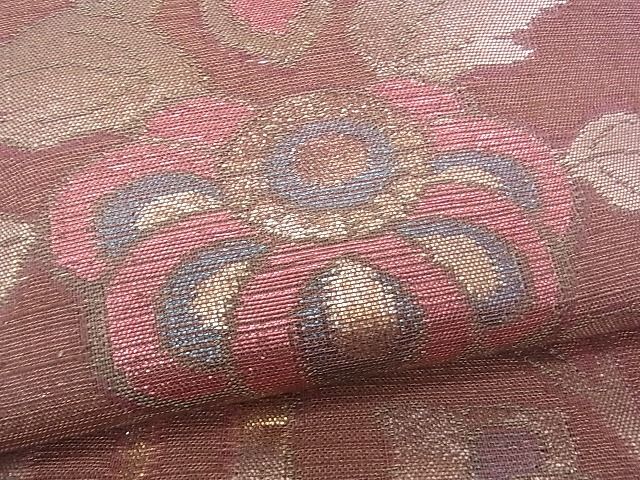 平和屋着物■六通柄袋帯 洋花唐草文 金糸 逸品 rt3326