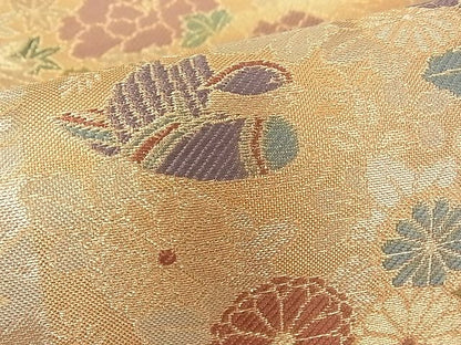 平和屋着物■佐賀錦 六通柄袋帯 鴛鴦花文 金糸 逸品 jm3098