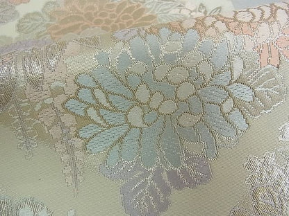 平和屋着物■六通柄袋帯 唐織 草花文 金糸 逸品 ud3635