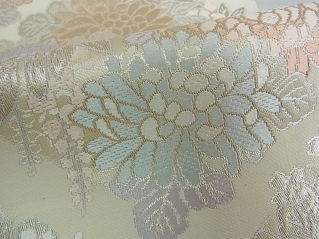 平和屋着物■六通柄袋帯 唐織 草花文 金糸 逸品 ud3635