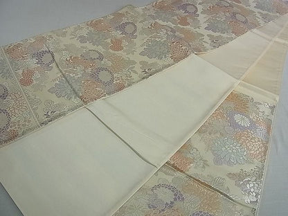 平和屋着物■六通柄袋帯 唐織 草花文 金糸 逸品 ud3635
