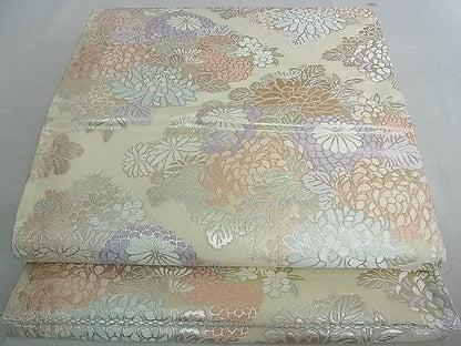 平和屋着物■六通柄袋帯 唐織 草花文 金糸 逸品 ud3635