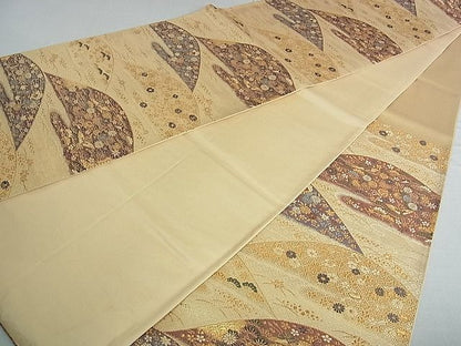 平和屋着物■六通柄袋帯 宝尽くし飛鶴吉祥花文 金糸 逸品 ud3637