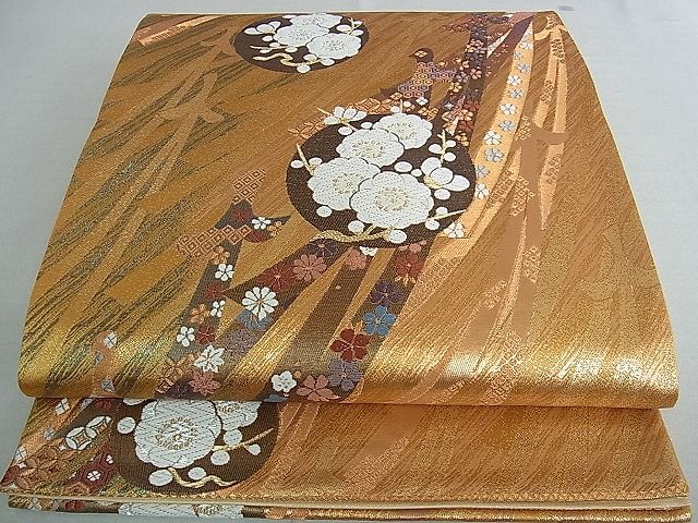 平和屋着物■六通柄袋帯 吹寄せ舞花文 金糸 逸品 ud3677